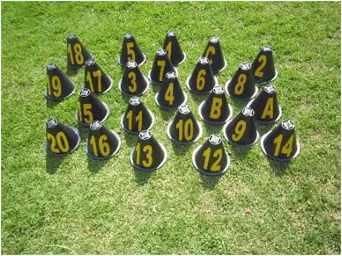 Placas numeradas de 1 a 22 para pista de Agility